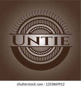 Untie vintage wood emblem