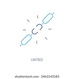 untied concept line icon. Simple element illustration. untied concept outline symbol design.