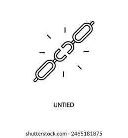 untied concept line icon. Simple element illustration. untied concept outline symbol design.