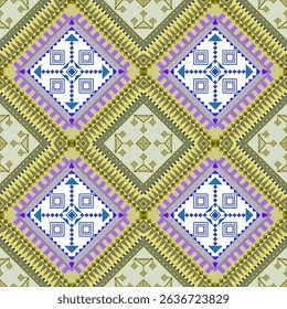 Untimate of Egypt Geometric Ethnic pattern,
Native American tribal fabric, tile, carpet, vector,
illustration design, on navy blue background
