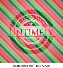 Untimely christmas colors style emblem. Vector Illustration. Detailed.