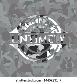 Untimely on grey camo texture