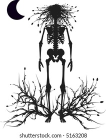 Unto my own roots, conceptual illustration. Day of the Dead illustration.
