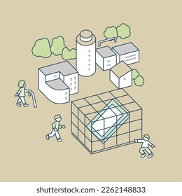 An untouchable smartphone. Cage that prevents contact