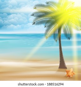 Untouched tropical beach design. EPS10