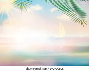 Untouched tropical beach design template. EPS10