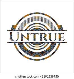 Untrue arabic emblem background. Arabesque decoration.