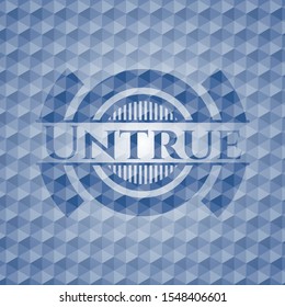 Untrue blue hexagon badge. Vector Illustration. Detailed.