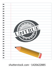 Untrue draw (pencil strokes). Vector Illustration. Detailed.
