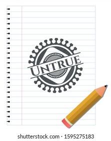 Untrue draw (pencil strokes). Vector Illustration. Detailed.