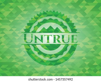 Untrue green mosaic emblem. Vector Illustration. Detailed.