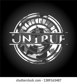 Untrue on grey camouflaged pattern