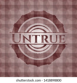 Untrue red seamless geometric pattern emblem. Seamless.