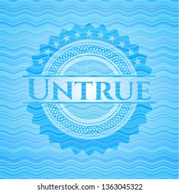 Untrue water representation emblem background.