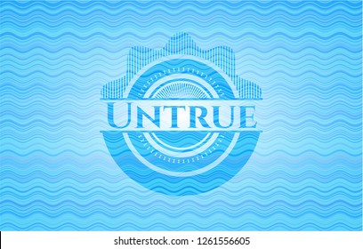 Untrue water wave concept style badge.