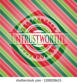 Untrustworthy Christmas Badge Background.