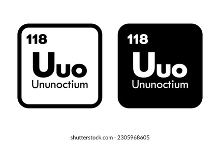 Ununoctium icon set. vector template illustration  for web design