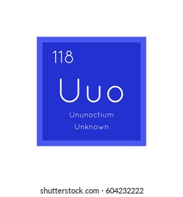 Ununoctium simple style tile icon. Chemical element of periodic table. Vector illustration EPS8