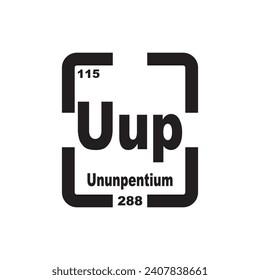 Ununpentium chemistry icon,chemical element in the periodic table