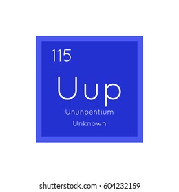 Ununpentium simple style tile icon. Chemical element of periodic table. Vector illustration EPS8