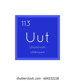 Ununtrium simple style tile icon. Chemical element of periodic table. Vector illustration EPS8