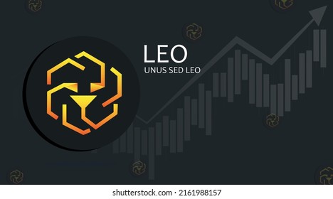 UNUS SED LEO (LEO). Chart Background Concept Cryptocurrency.
