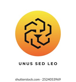 Unus Sed Leo criptomoeda ilustração do vetor do logotipo.