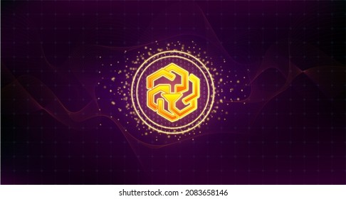 Unus Sed Leo currency. On blockchain technology background. Electronic cryptocurrency modern technology. Online bank and financial communications futuristic. ​International stock exchange. 3D Vector.