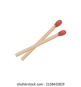 Unused matches stick isolated on white background. Vector stock