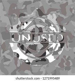 Unused on grey camo pattern