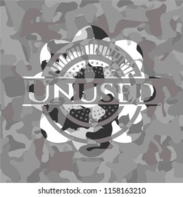 Unused on grey camouflage texture