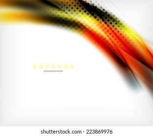 Fondo abstracto inusual - onda borrosa sobre una plantilla brillante y blanca con textura de punto