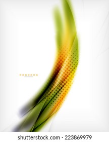 Unusual abstract background - blurred wave on white, shiny template with dot texture