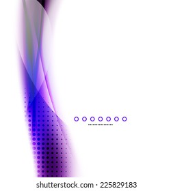 Unusual abstract background - blurred wave on white, shiny template with dot texture