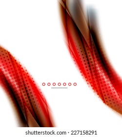 Fondo abstracto inusual - onda borrosa sobre una plantilla brillante y blanca con textura de punto