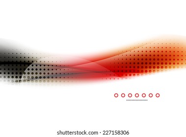 Unusual abstract background - blurred wave on white, shiny template with dot texture