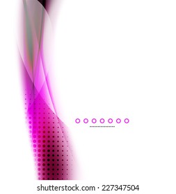 Fondo abstracto inusual - onda borrosa sobre una plantilla brillante y blanca con textura de punto