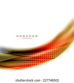 Unusual abstract background - blurred wave on white, shiny template with dot texture