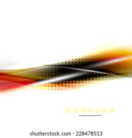 Unusual abstract background - blurred wave on white, shiny template with dot texture