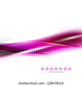 Unusual abstract background - blurred wave on white, shiny template with dot texture