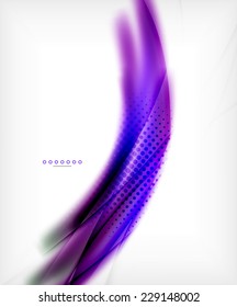 Unusual abstract background - blurred wave on white, shiny template with dot texture