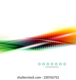 Unusual abstract background - blurred wave on white, shiny template with dot texture