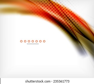 Fondo abstracto inusual - onda borrosa sobre una plantilla brillante y blanca con textura de punto
