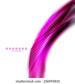 Unusual abstract background - blurred wave on white, shiny template with dot texture