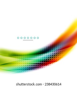 Unusual abstract background - blurred wave on white, shiny template with dot texture