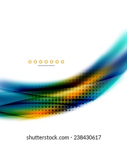 Unusual abstract background - blurred wave on white, shiny template with dot texture