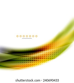 Unusual abstract background - blurred wave on white, shiny template with dot texture