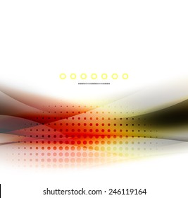 Fondo abstracto inusual - onda borrosa sobre una plantilla brillante y blanca con textura de punto