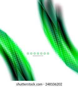 Unusual abstract background - blurred wave on white, shiny template with dot texture
