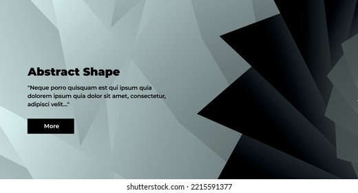 Unusual Abstract Background Or First Screen For A Website With A Geometric Triangular Pattern In Gradient Grey, Black And White Colors.